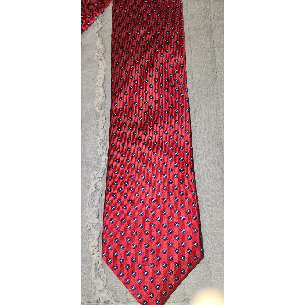 Chaps Ralph Lauren Vintage Silk Geometric Necktie Silk America Great Core